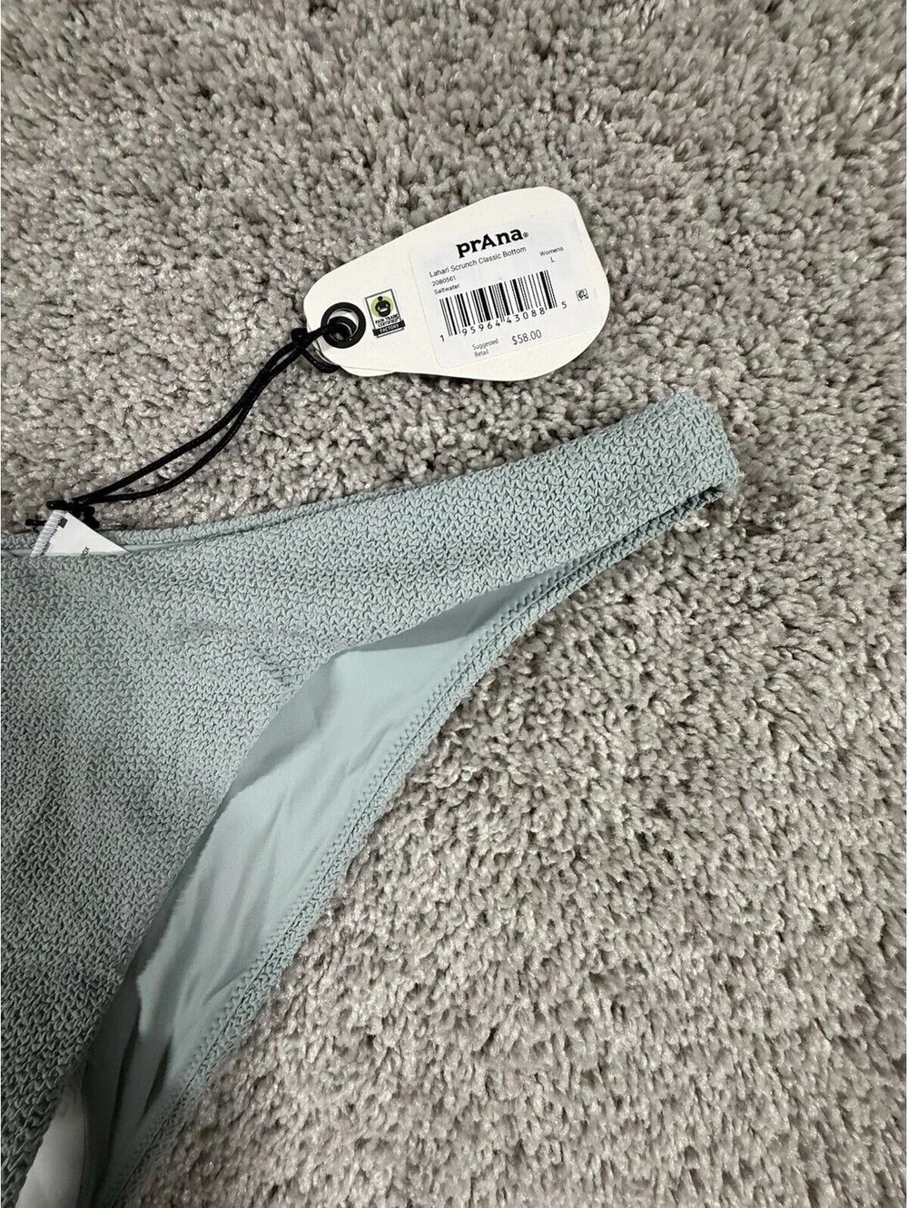 NWT Prana Lahari Scrunch Classic Bottom Size Large Saltwater Blue $58